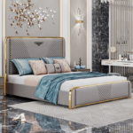 Modern Italian Bedroom Luxurious Grey Bed King Size Engineered Wood with Diwan Type Storage | DIY