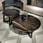 Lionz Italian Luxury Unique Stainless Steel Base circular nesting Coffee Table