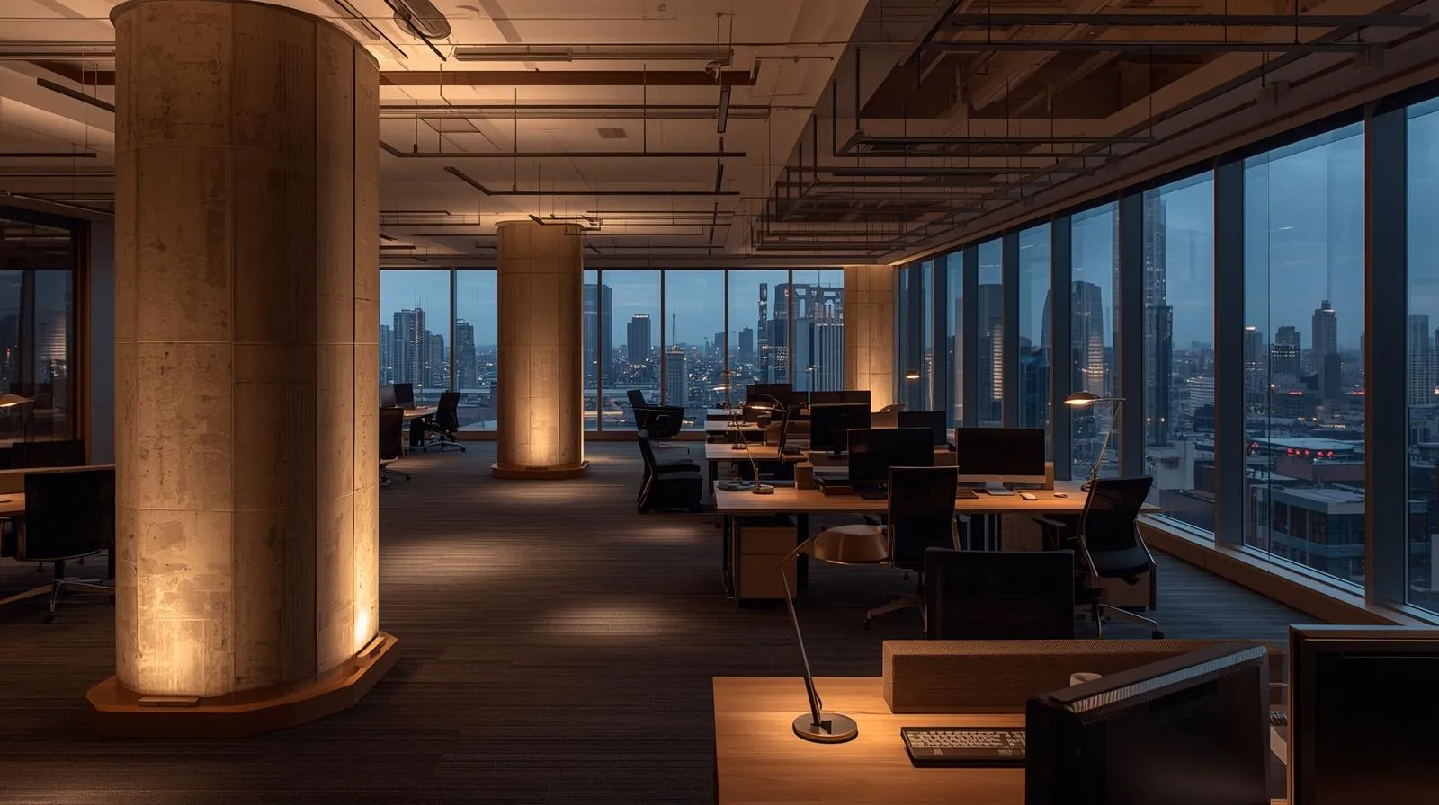 Evening Office Ambiance