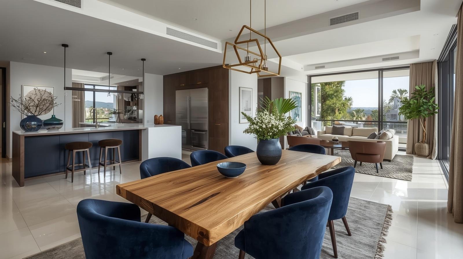 Dining Area with Statement Lighting