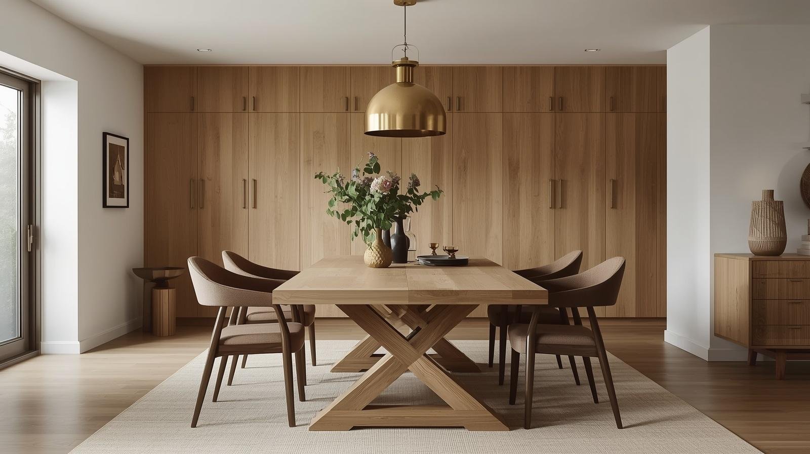 Dining Area with Statement Lighting