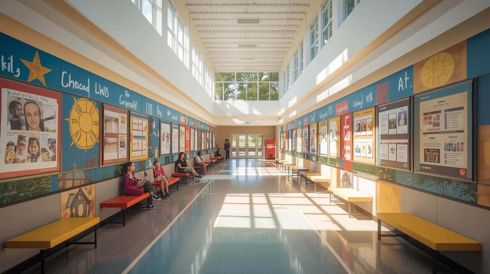 School Corridor with Student Work