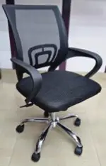 Mesh Mid Back Revolving Chair with Tilting Mechanism Mesh Office Arm Chair - Image 2