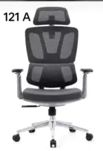 High Back Office Chair with Height Adjustable Headrest Mesh Office Arm Chair