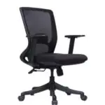 Mesh Mid Back Revolving Chair with Tilting Mechanism Mesh Office Arm Chair