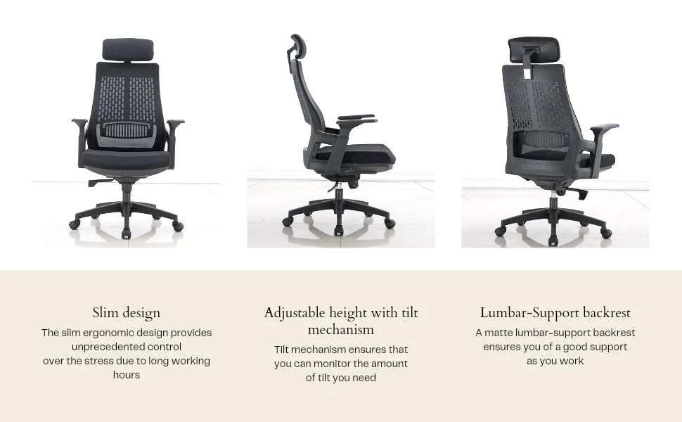 Crosby Neo High Back Office Chair Executive Chair in Dark Grey Color - Image 9