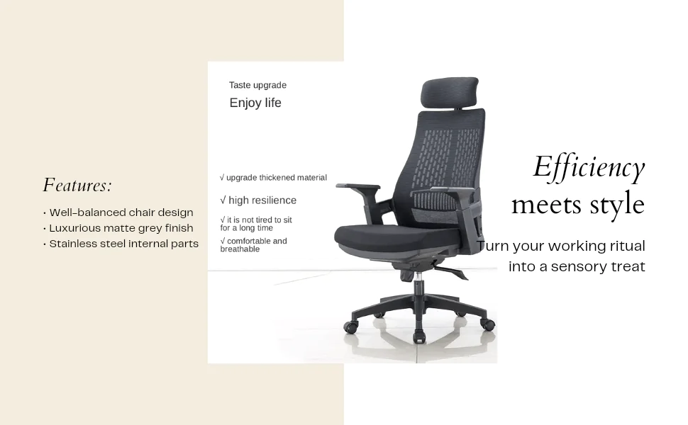 Crosby Neo High Back Office Chair Executive Chair in Dark Grey Color - Image 3