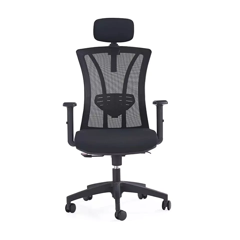 Stacy High Back Office Chair with Adjustable Arms Tilt Lock Mechanism Mesh Office Arm Chair in Black Color - Image 1