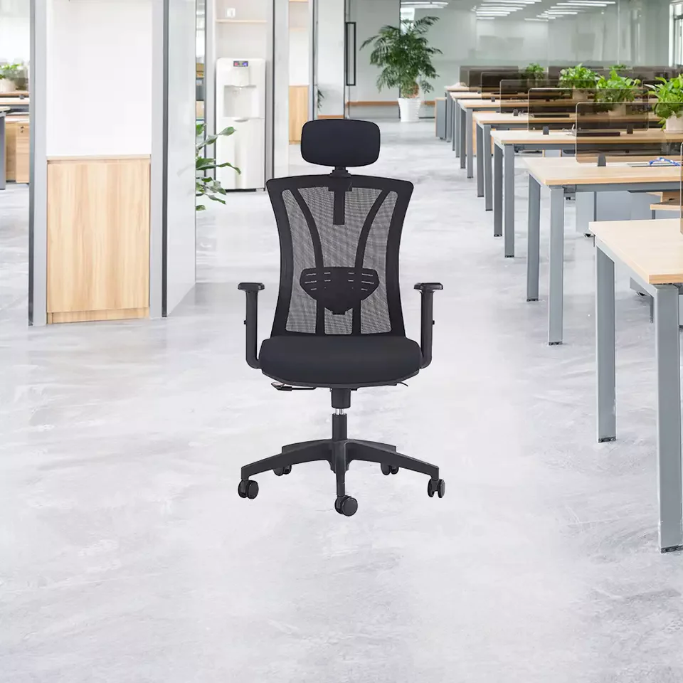 Stacy High Back Office Chair with Adjustable Arms Tilt Lock Mechanism Mesh Office Arm Chair in Black Color - Image 7