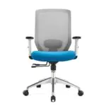 Joy Mid Back Office Chair Executive Chair in Blue & Grey Color - Image 2