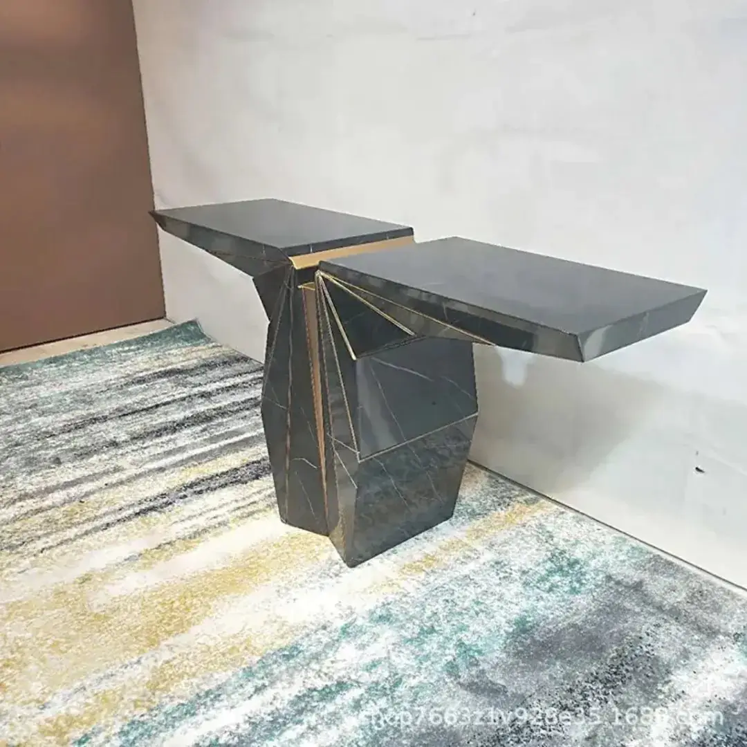 Diamond Console Table with Stainless Steel Legs - Image 5