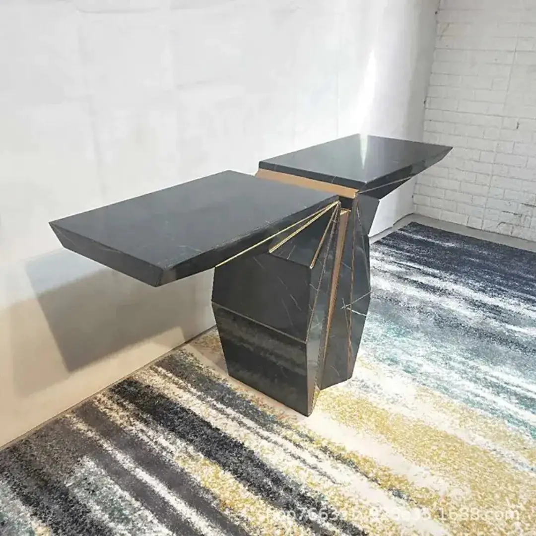 Diamond Console Table with Stainless Steel Legs - Image 6