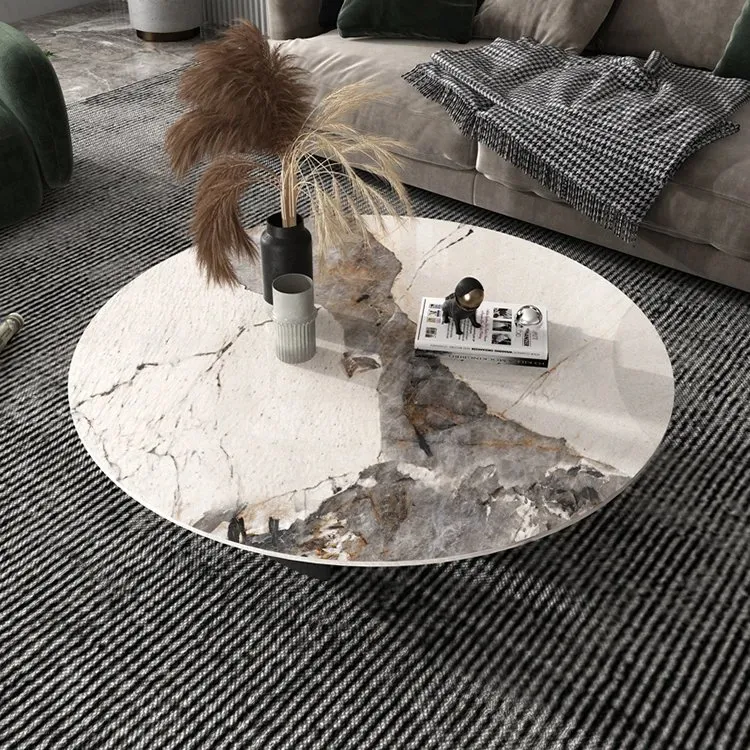Luxe Elegance Gunmetal and Faux Marble Coffee Table - Image 2