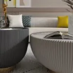 David Yurman Inspired Nesting Wooden Base with White Faux Marble Top Coffee Table - Image 4