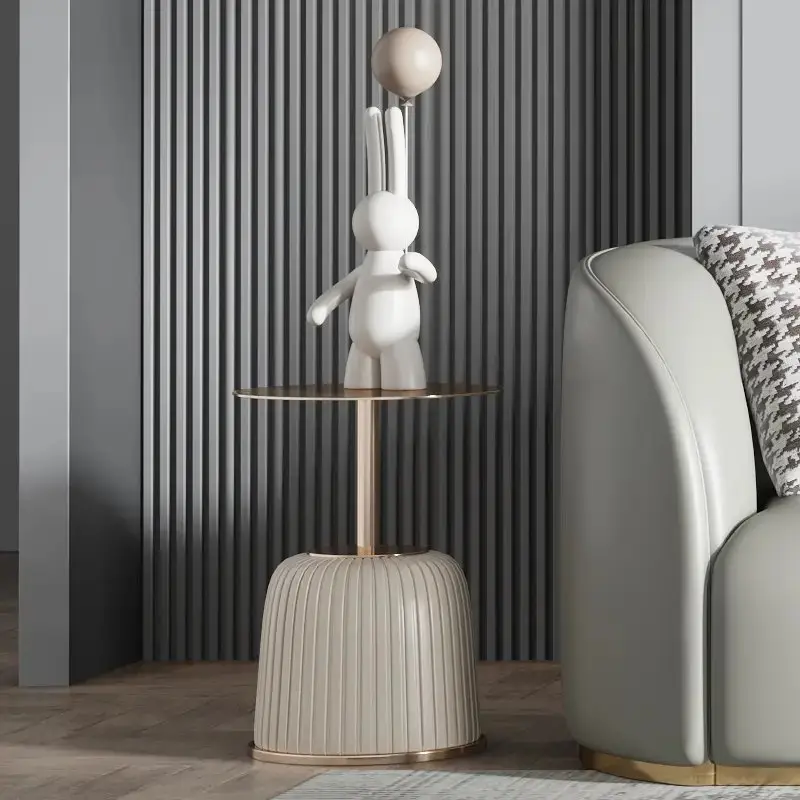 Scarlet table | Set of 2 Coffee Tables  Living Room With Marble and Gold Stainless Steel Top - Image 2