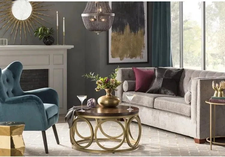 Wooden Street Stainless Steel And Glass Top Coffee Table - Image 3