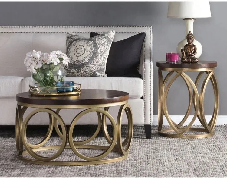 Wooden Street Stainless Steel And Glass Top Coffee Table - Image 2