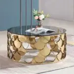 Brooklyn Contemporary Stainless Steel And Glass Top Coffee Table - Image 2