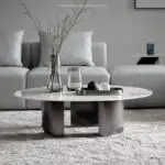 Luxe Elegance Gunmetal and Faux Marble Coffee Table