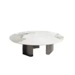 Luxe Elegance Gunmetal and Faux Marble Coffee Table - Image 5