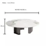Luxe Elegance Gunmetal and Faux Marble Coffee Table - Image 4