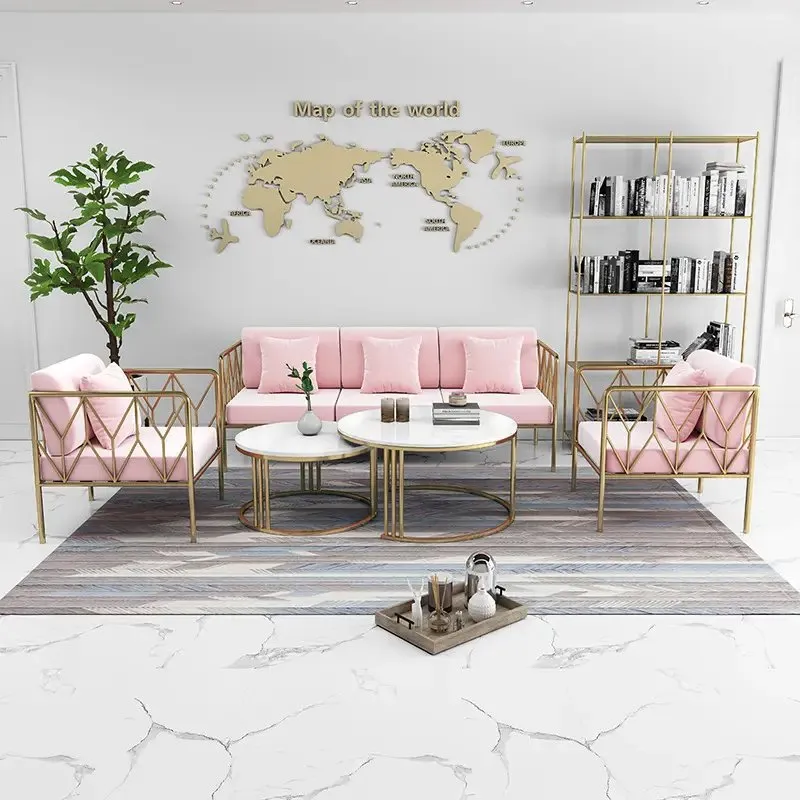 Glam-up Living Room Stainless Steel Leg +White Faux Marble Stone Top - Image 2