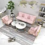 Glam-up Living Room Stainless Steel Leg +White Faux Marble Stone Top - Image 4