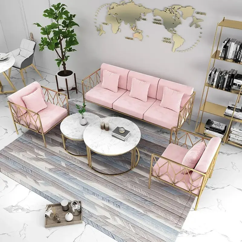 Glam-up Living Room Stainless Steel Leg +White Faux Marble Stone Top - Image 4