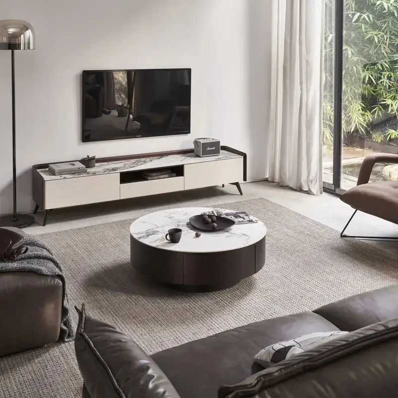 Modern TV Unit - Plank Unit Engineered Wood 2 Door Entertainment Unit and TV Stand (Wotan Oak and White) - Image 2