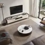 Modern TV Unit - Plank Unit Engineered Wood 2 Door Entertainment Unit and TV Stand (Wotan Oak and White) - Image 6