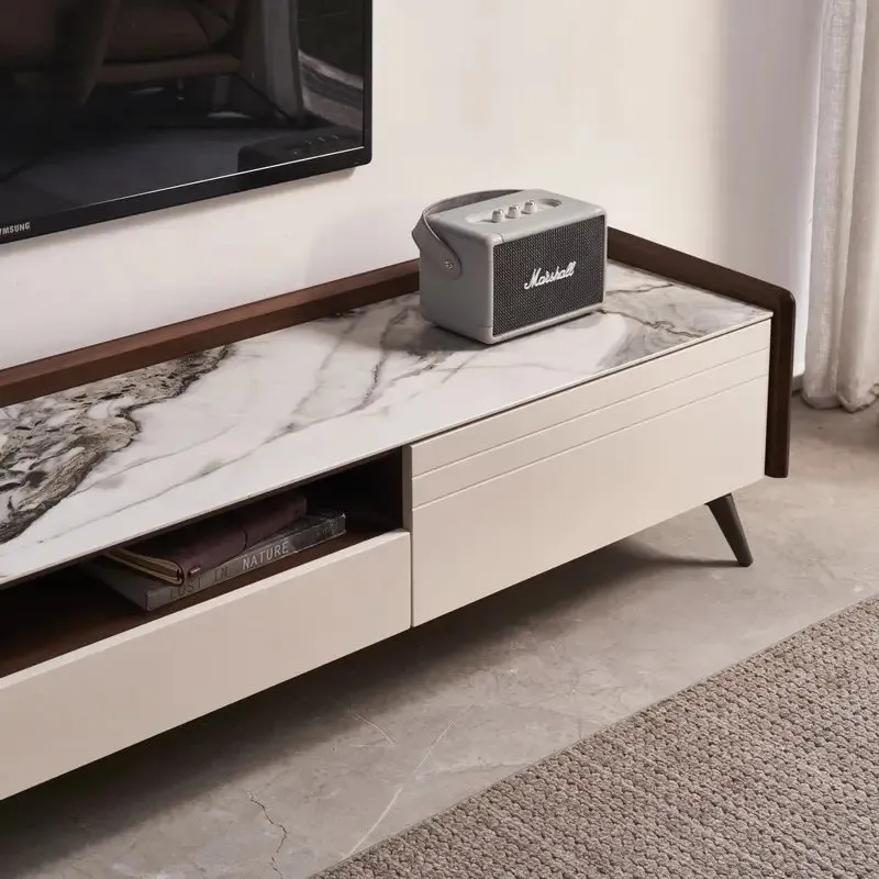 Modern TV Unit - Plank Unit Engineered Wood 2 Door Entertainment Unit and TV Stand (Wotan Oak and White) - Image 1