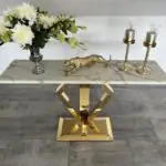 White Hall Elegant Modernity: The Luxe Gold Rectangular Console Table