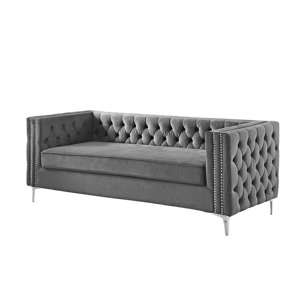 Chika Chesterfield Upholstered Velvet Sofa - Image 13