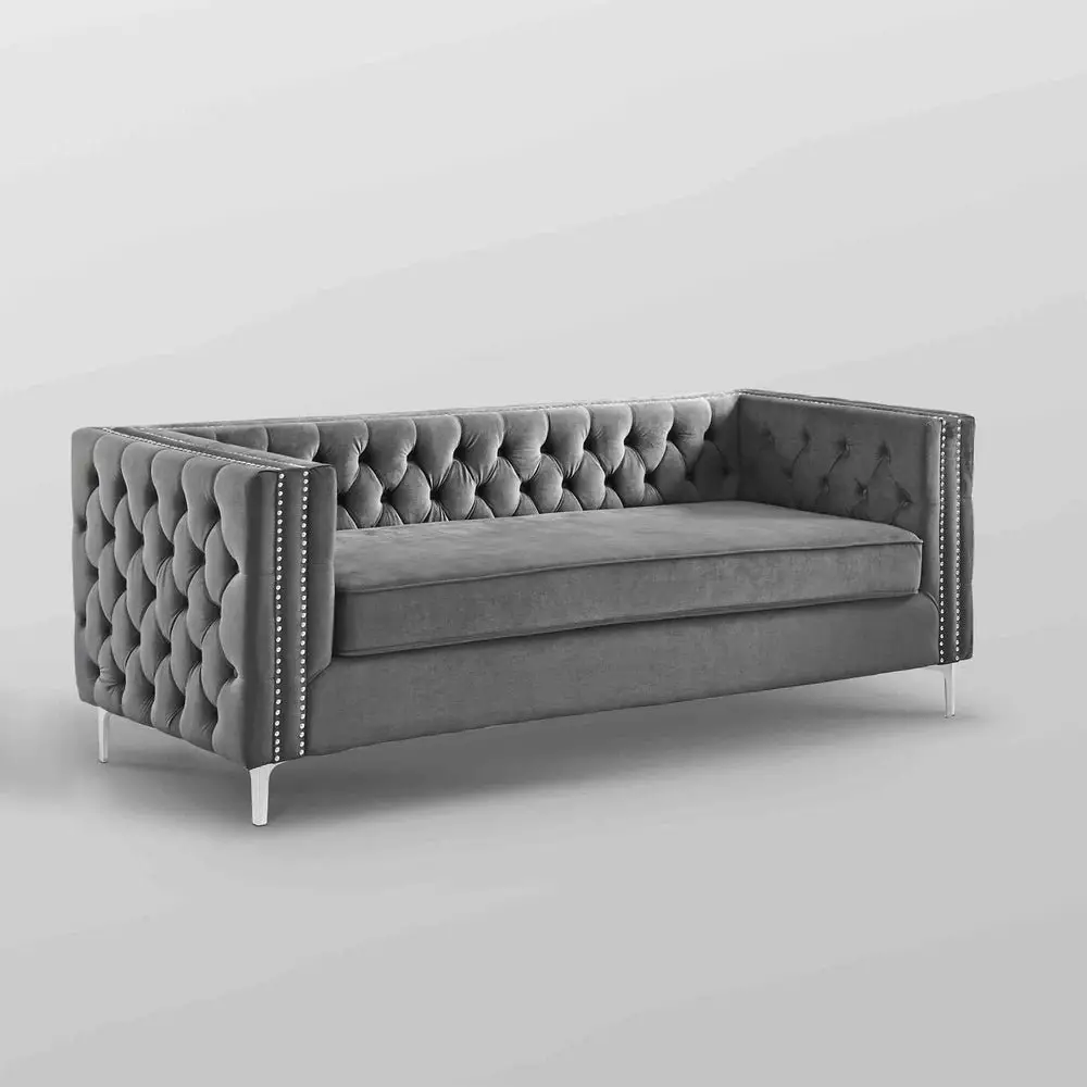 Chika Chesterfield Upholstered Velvet Sofa - Image 17