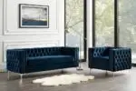 Chika Chesterfield Upholstered Velvet Sofa - Image 5