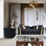 Rodrick Sofa: Luxurious 5-Seater Velvet Accent Sofa in Black | Premium Button-Tufted Upholstery & Stainless Steel Detailing - Image 2