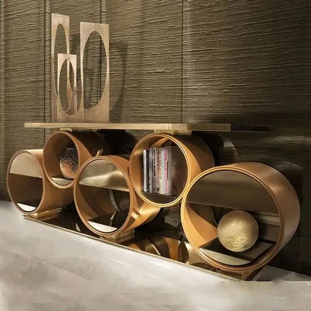 Amoeba Modern Elegance | The Ultimate Sideboard for Sophisticated Storage and Style | Round Stainless steel base - Image 1