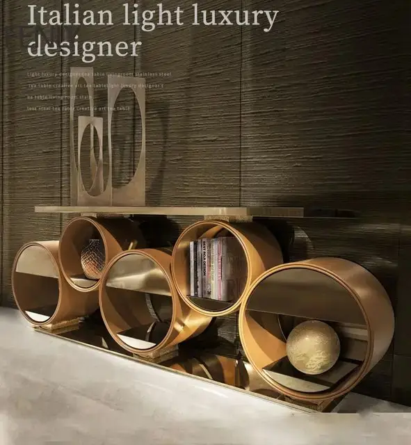 Amoeba Modern Elegance | The Ultimate Sideboard for Sophisticated Storage and Style | Round Stainless steel base - Image 3