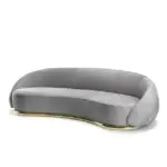 Walmont Luxurious Velvet Sofa: Elegant 5-Seater Living Room Set