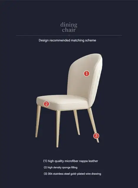 Chelsea Dining Table Stainless Steel Golden Leg + Natural Marble Top Table - Image 6