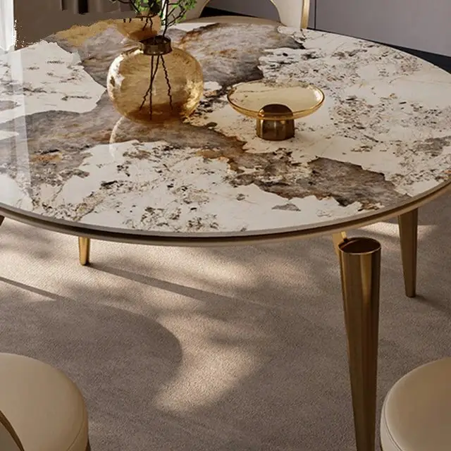 Rockwell Modern Sintered Stone Round Dining Table For Dining Room - Image 3