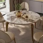 Rockwell Modern Sintered Stone Round Dining Table For Dining Room - Image 4
