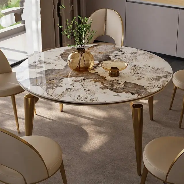 Rockwell Modern Sintered Stone Round Dining Table For Dining Room - Image 4