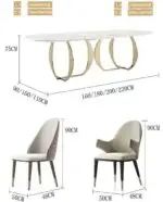 Luxurious Diana Dining Table and six Chairs Set - Image 8