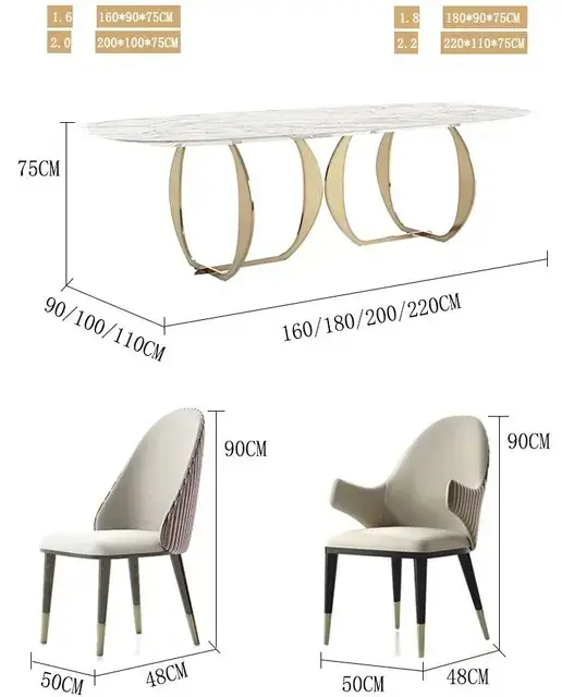 Luxurious Diana Dining Table and six Chairs Set - Image 8