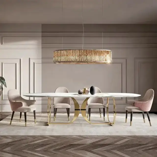 Luxurious Diana Dining Table and six Chairs Set - Image 1