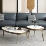 Nesting Italian Faux Marble with Stainless Steel frame Coffee Table - Image 3