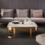 Victoria Luxury Coffee Table – Italian Renaissance-Inspired Design with Gold Steel Base and White Marble Top - Image 6