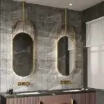 Pair of Bouchet Luxurious Gold Metal Frame Wall Mirror - Elegant Suspended Oval shaped wall accent - Image 5