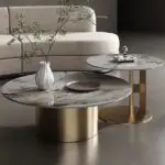 Helios Composite Marble Stone Nesting Coffee Table